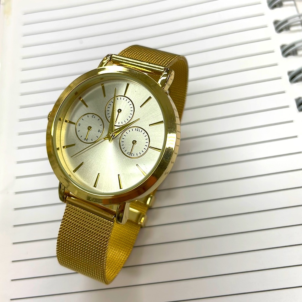Beautiful stainless steel gold watch
